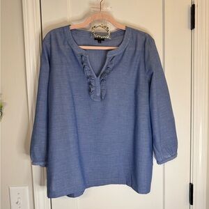 Talbots Blue Cotton V-Neck Tunic Top with Bracelets Bundle